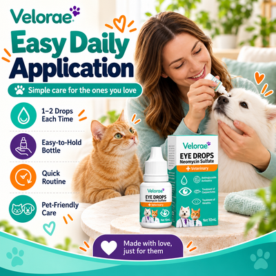Velorae Advanced Eye Hygiene Solution | Gentle Cleansing Drops for Dogs & Cats