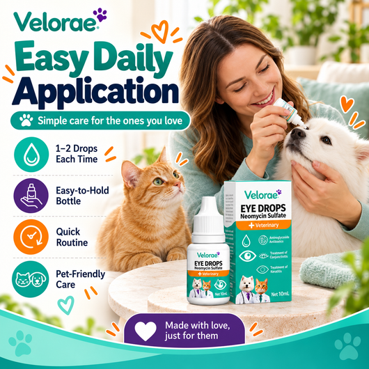 Velorae Advanced Eye Hygiene Solution | Gentle Cleansing Drops for Dogs & Cats