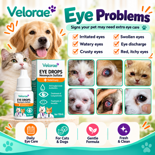 Velorae Advanced Eye Hygiene Solution | Gentle Cleansing Drops for Dogs & Cats