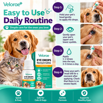 Velorae Advanced Eye Hygiene Solution | Gentle Cleansing Drops for Dogs & Cats